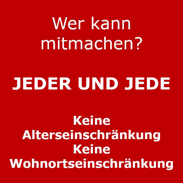 Jeder und jede kann teilnehmen