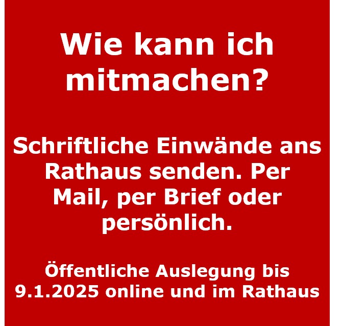 Hinweis, wie Einwände eingereicht werden können